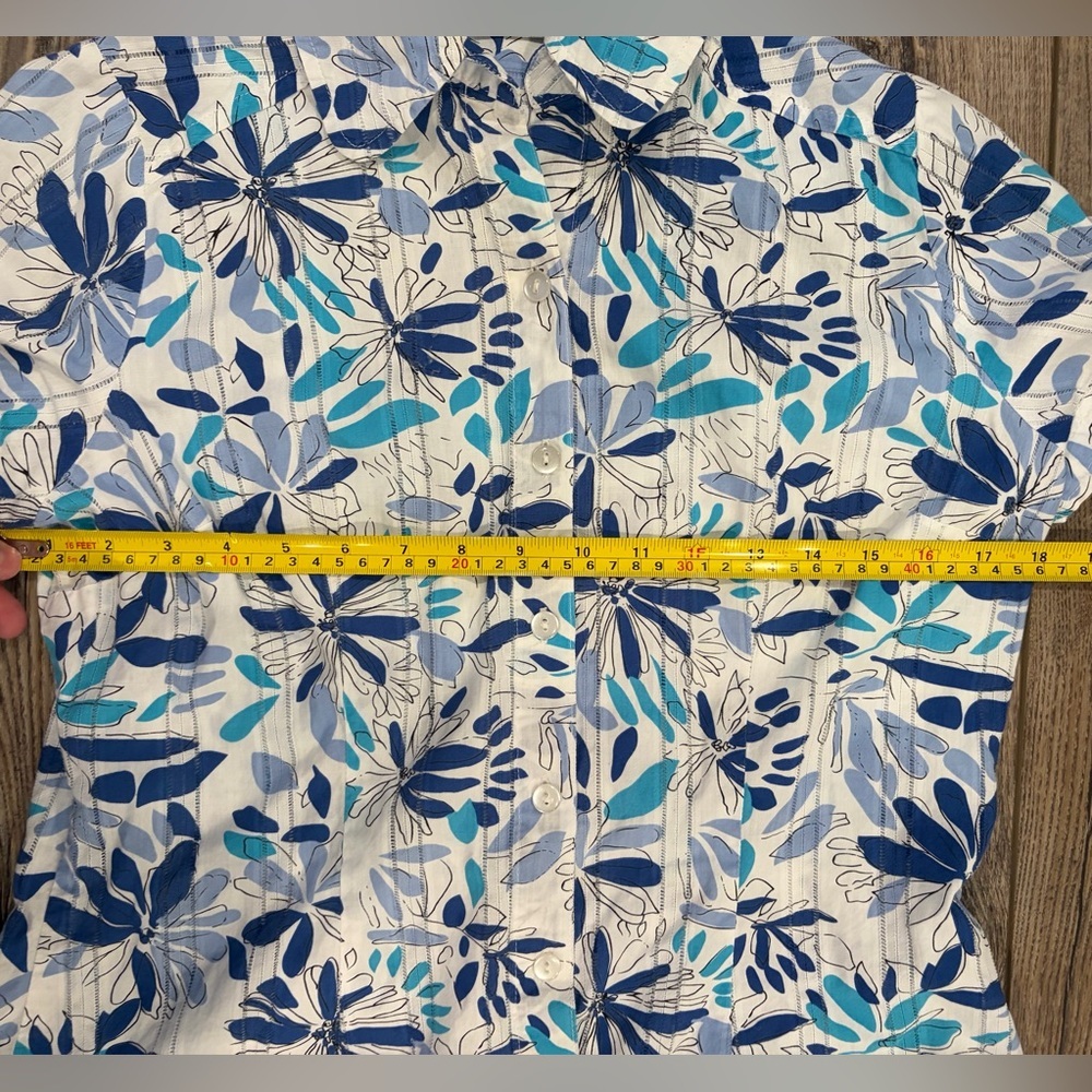 Carroll Reed Vintage Blue Floral Button-Up Shirt – Women’s Size 8 – 100% Cotton - Picture 10 of 10